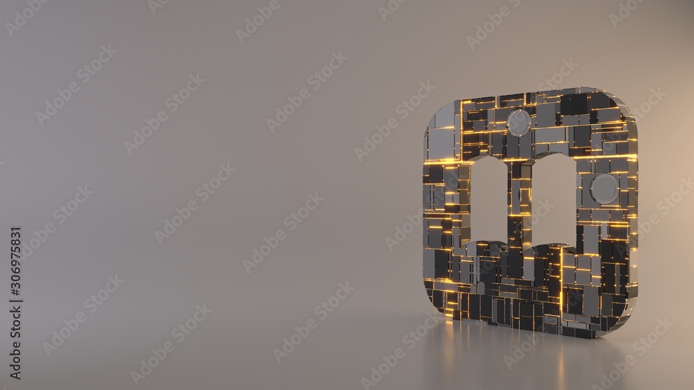Poster light background 3d rendering symbol of ibook icon