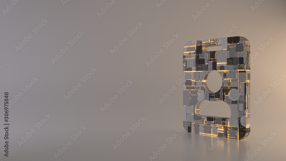 Poster light background 3d rendering symbol of id badge icon