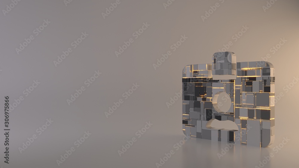 Poster light background 3d rendering symbol of id card icon