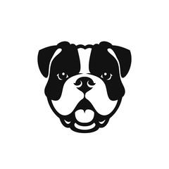 Obraz premium Bulldog face - isolated outlined vector illustration