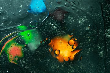 Dark green, orange, blue, yellow colorful abstract design, texture. Beautiful backgrounds.