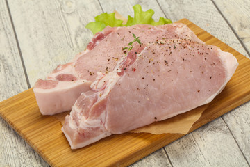 Raw pork meat steak for grill