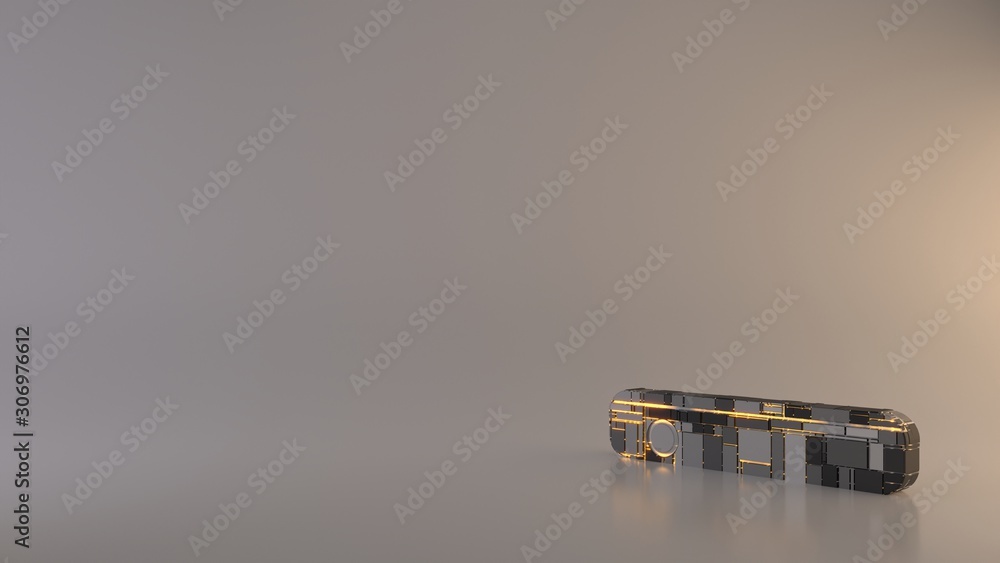 Poster light background 3d rendering symbol of minus icon