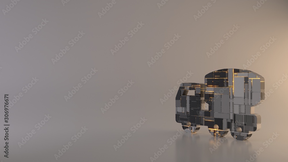 Poster light background 3d rendering symbol of mixer icon