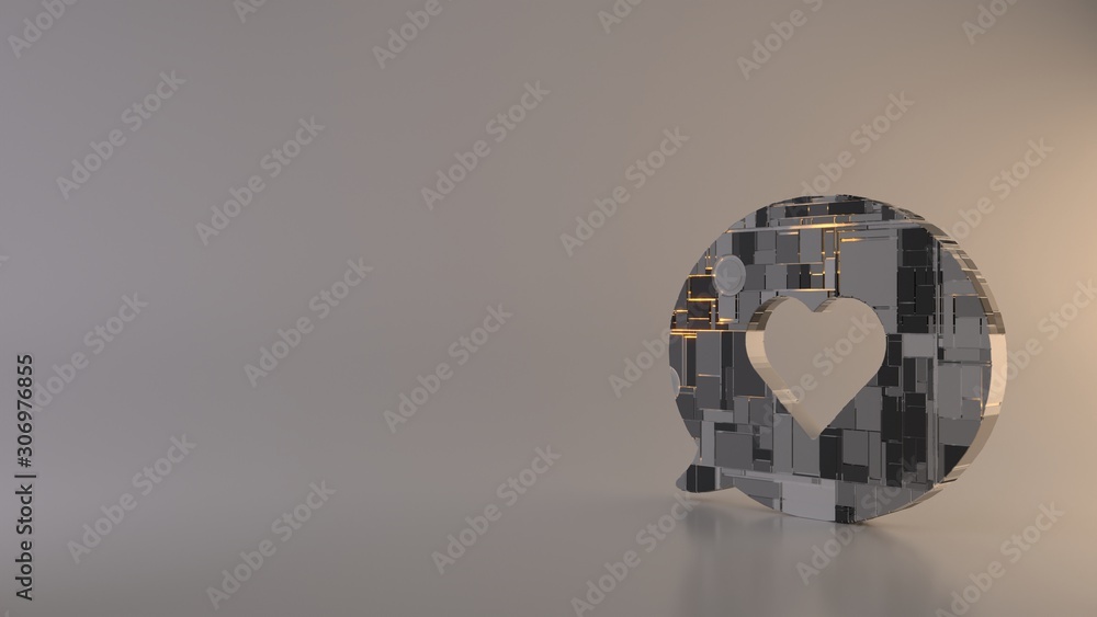 Poster light background 3d rendering symbol of multimedia icon