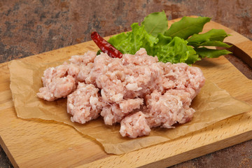 Homemade pork minced meat for cooking