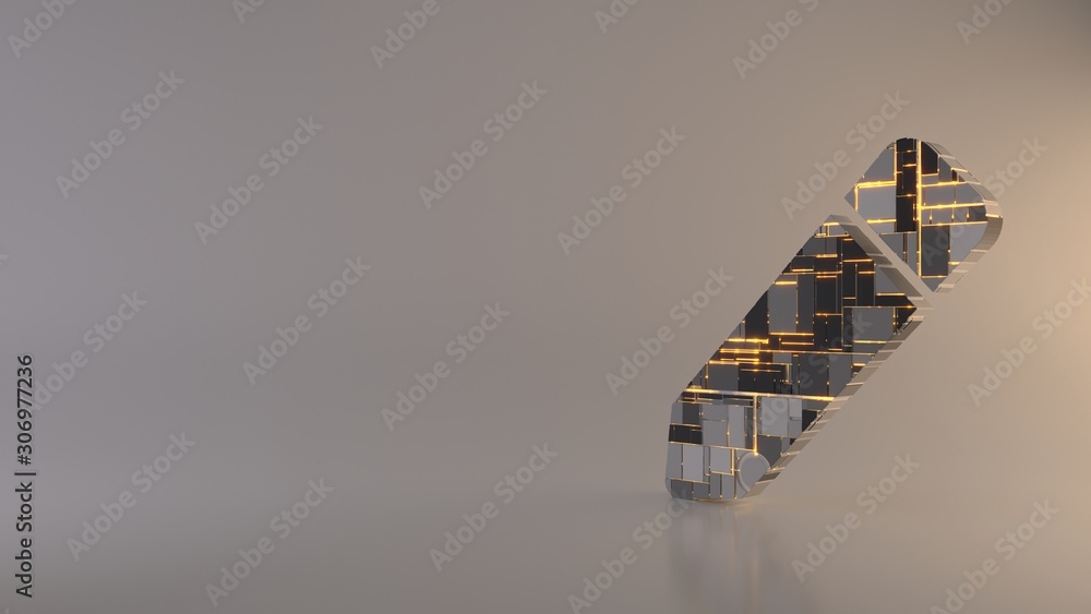 Poster light background 3d rendering symbol of pen icon