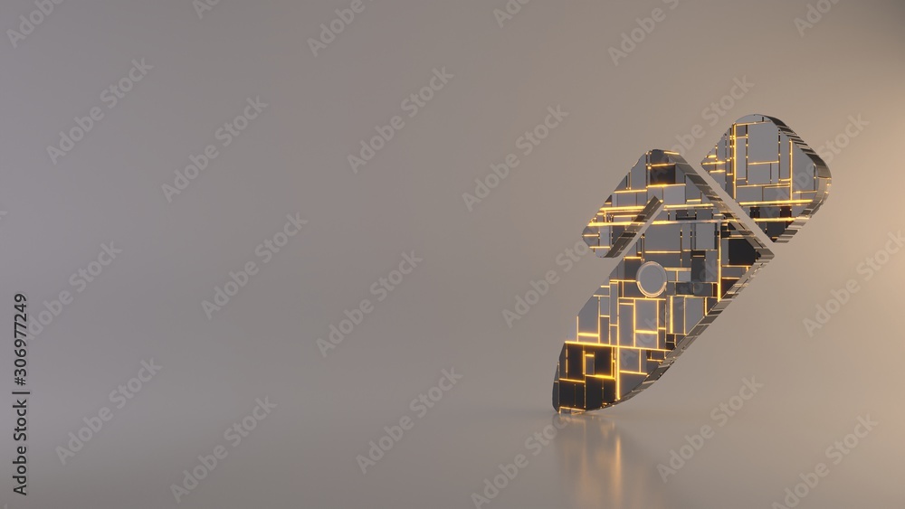 Poster light background 3d rendering symbol of pen alt icon
