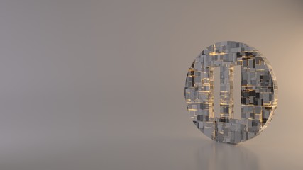 light background 3d rendering symbol of pause  icon