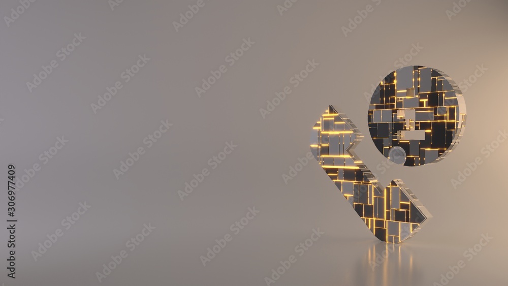 Poster light background 3d rendering symbol of phone call icon