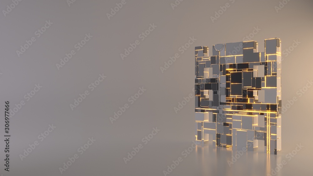 Poster light background 3d rendering symbol of photo icon