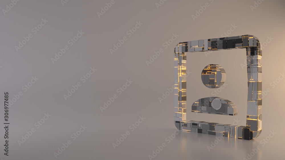 Poster light background 3d rendering symbol of photo icon