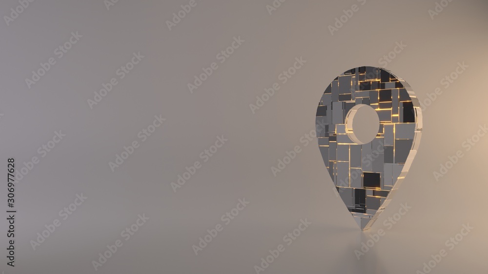 Poster light background 3d rendering symbol of placeholder icon