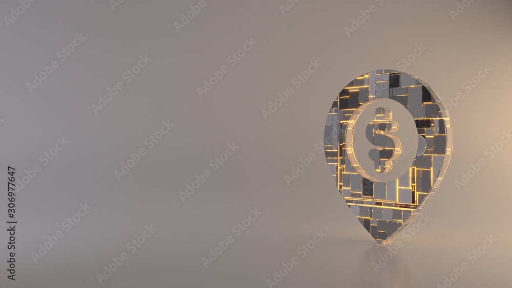 Poster light background 3d rendering symbol of placeholder icon