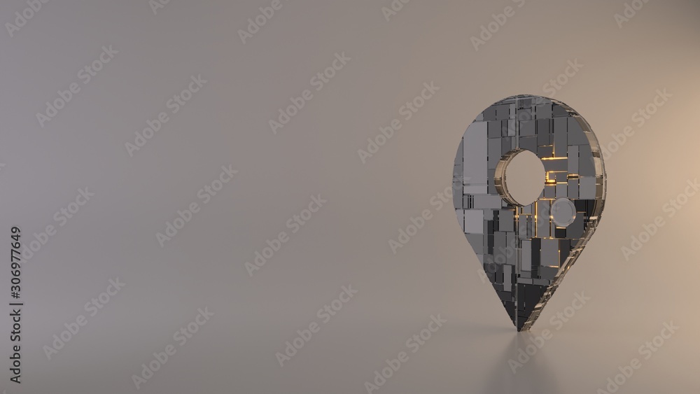 Poster light background 3d rendering symbol of placeholder icon