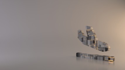 Obraz premium light background 3d rendering symbol of plane arrival icon