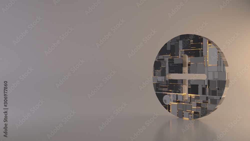 Poster light background 3d rendering symbol of plus icon
