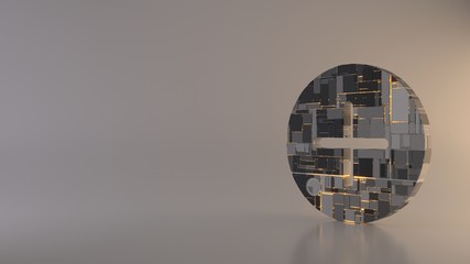 light background 3d rendering symbol of plus icon