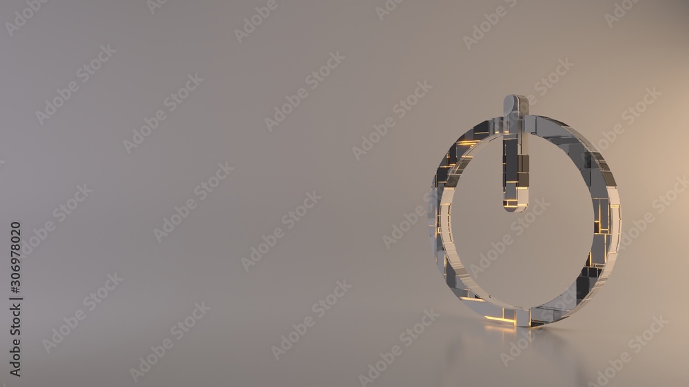 Poster light background 3d rendering symbol of power icon