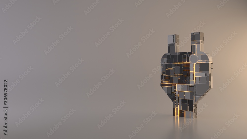 Poster light background 3d rendering symbol of power icon