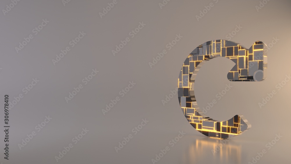 Poster light background 3d rendering symbol of redo icon