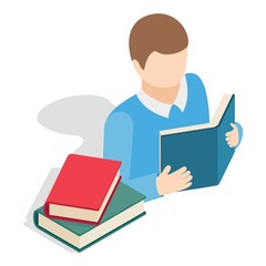 Self education icon. Isometric illustration of self education vector icon for web