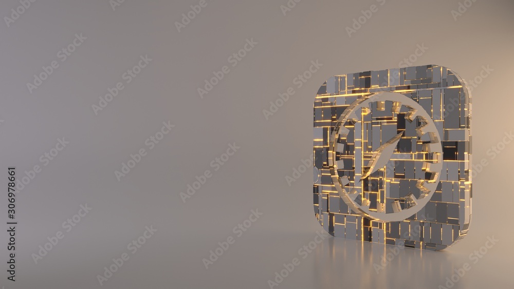 Poster light background 3d rendering symbol of safari icon