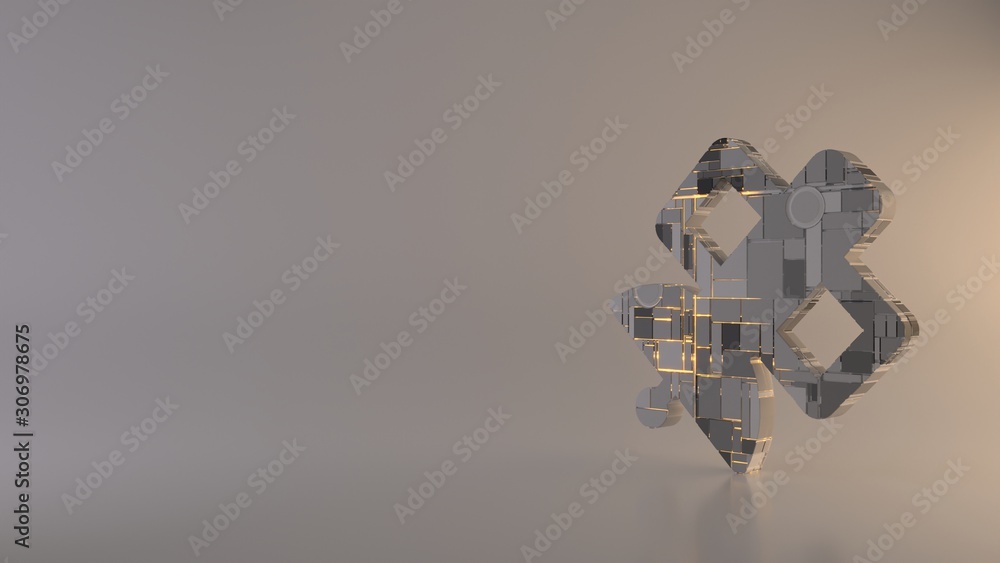 Poster light background 3d rendering symbol of satellite icon