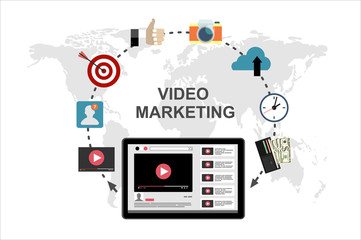 Video marketing concept. Digital design.