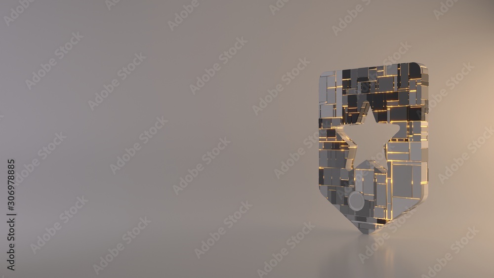 Poster light background 3d rendering symbol of shapes icon