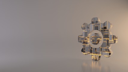 light background 3d rendering symbol of settings icon