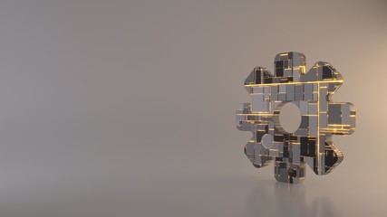light background 3d rendering symbol of settings icon