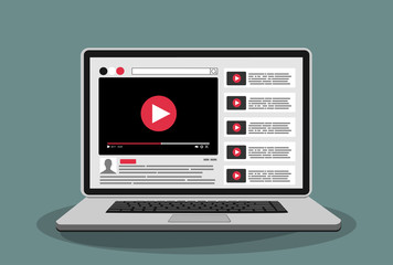 View video clips in the browser window on laptop