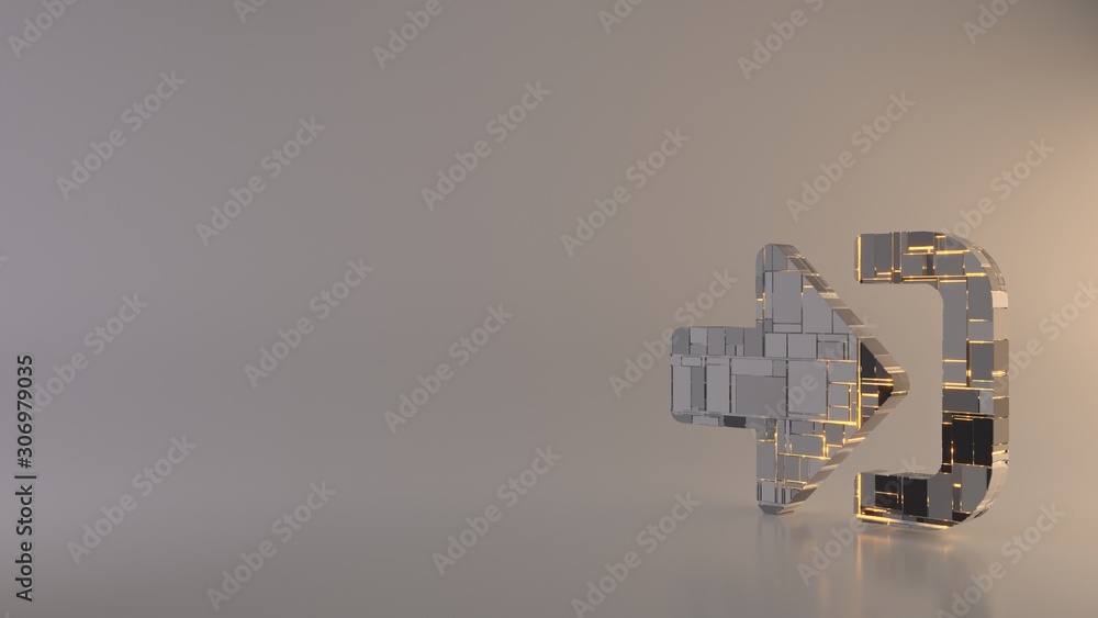 Poster light background 3d rendering symbol of sign in alt icon