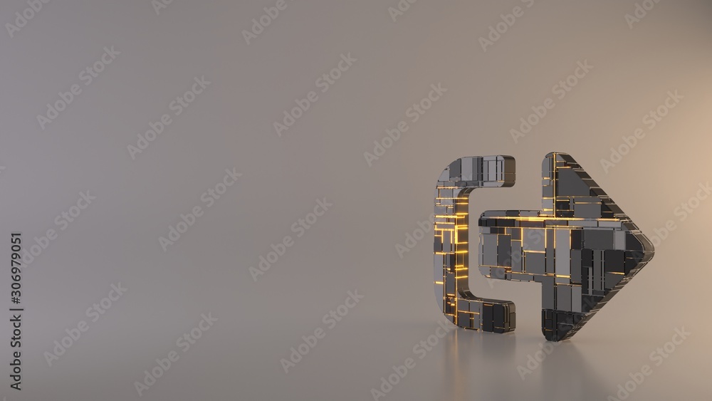 Poster light background 3d rendering symbol of sign out alt icon