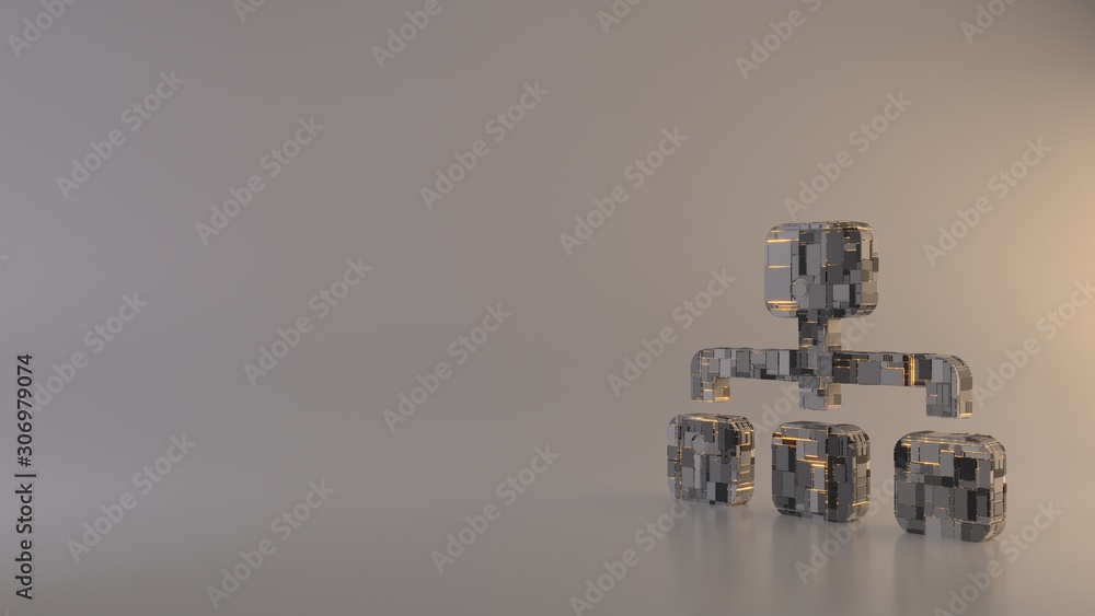 Poster light background 3d rendering symbol of sitemap icon