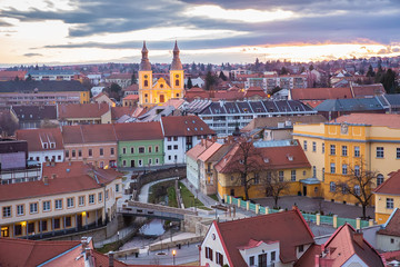 Fototapeta na wymiar Sunset of Eger city, Hungary