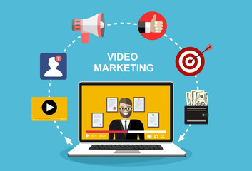 Video marketing concept. Digital design.