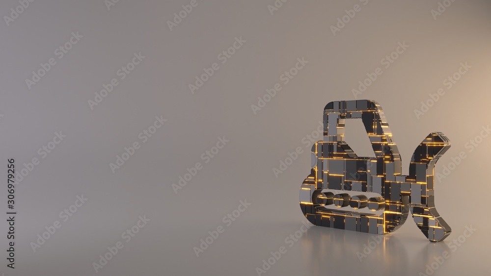 Poster light background 3d rendering symbol of snowplow icon