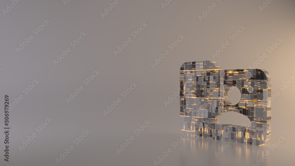 Poster light background 3d rendering symbol of social icon