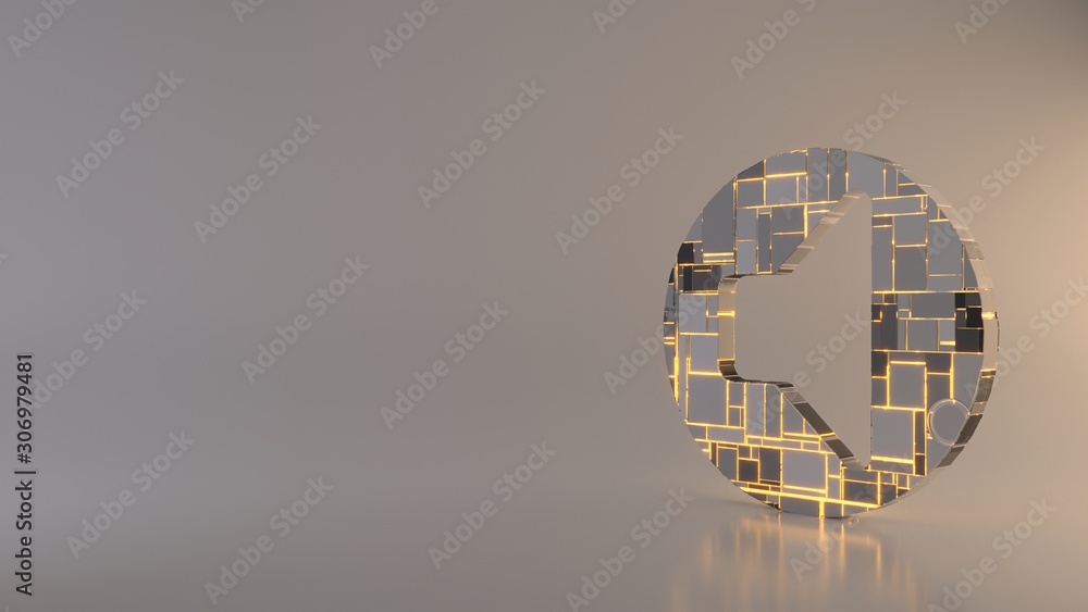 Poster light background 3d rendering symbol of speaker icon