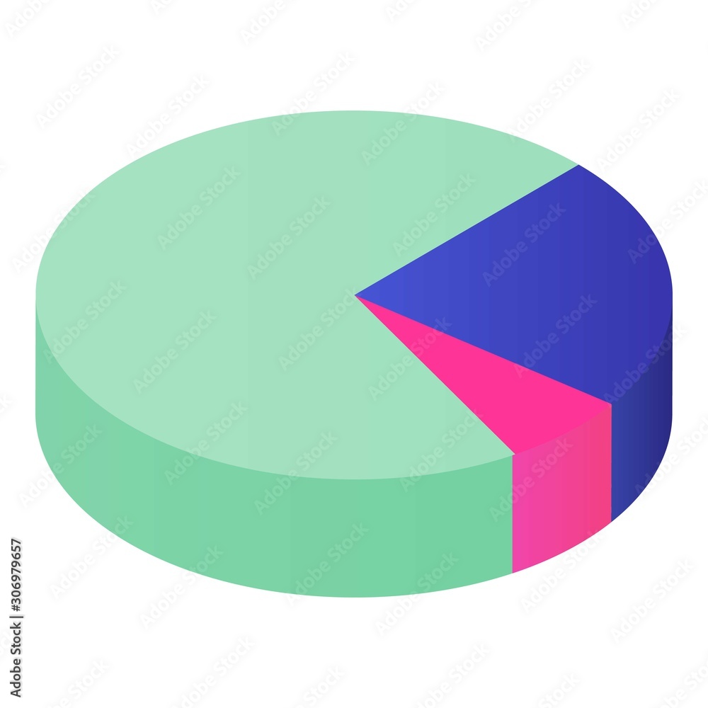 Poster business pie chart icon. isometric of business pie chart vector icon for web design isolated on whit