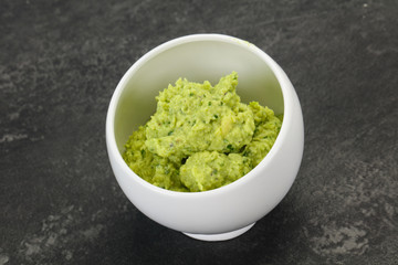 Avocado guacamole sauce with chili pepper