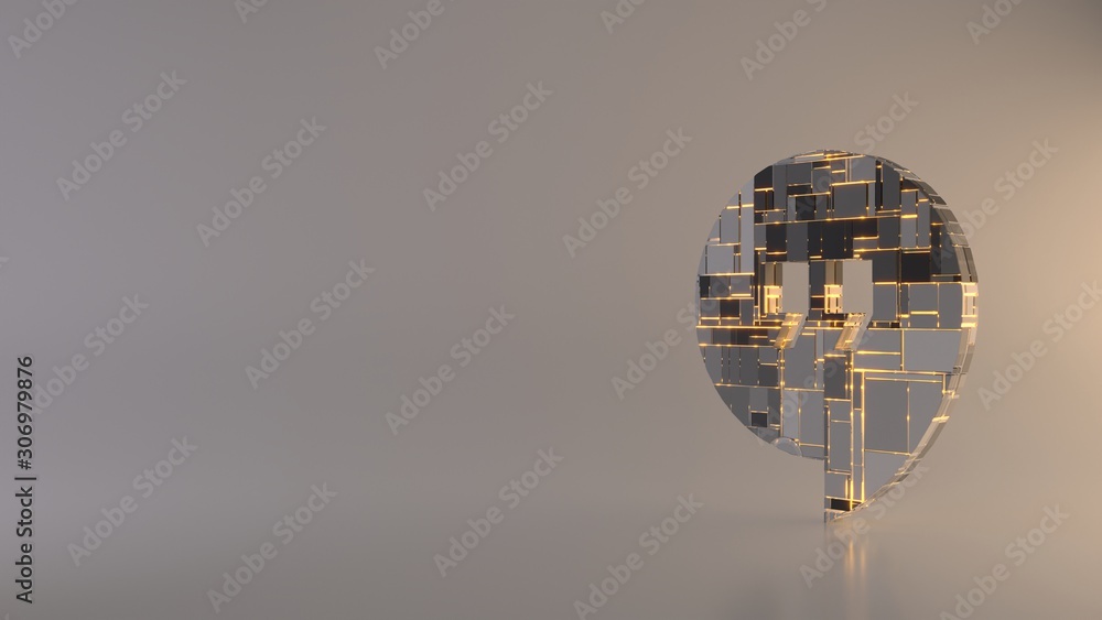 Poster light background 3d rendering symbol of symbol icon