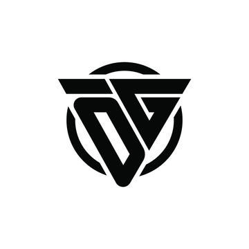 0G G0 Triangle Logo Circle Monogram Design Vector Super Hero Concept