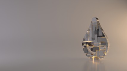 light background 3d rendering symbol of tint icon
