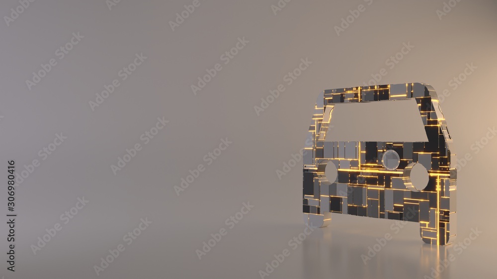 Poster light background 3d rendering symbol of transport icon