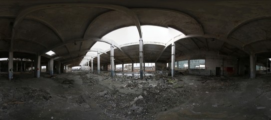 Obraz premium Abandoned Building 360 Panorama