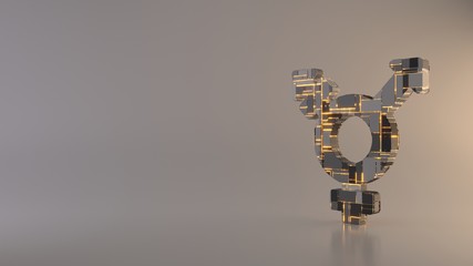 light background 3d rendering symbol of transgender alt icon