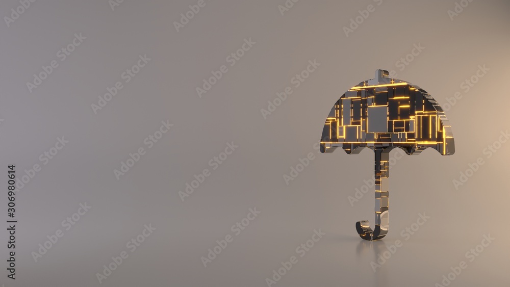 Aufkleber light background 3d rendering symbol of umbrella09 icon